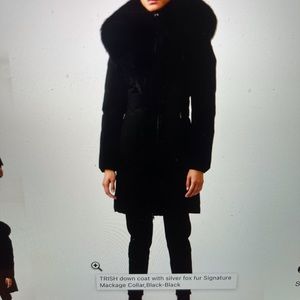 Mackage Mid length black coat with black fur